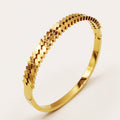 Bracelet Rigide Double Lignes Zig Zag Cristaux Luxe