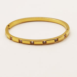 Bracelet Rigide 6 Cristaux Incrustés Luxe