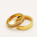Duo de Bagues Simple et Tour Cristaux Luxe