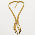 Collier Multi Torsades Multi Lignes Pendentifs Perles d'imitation Dorées Luxe