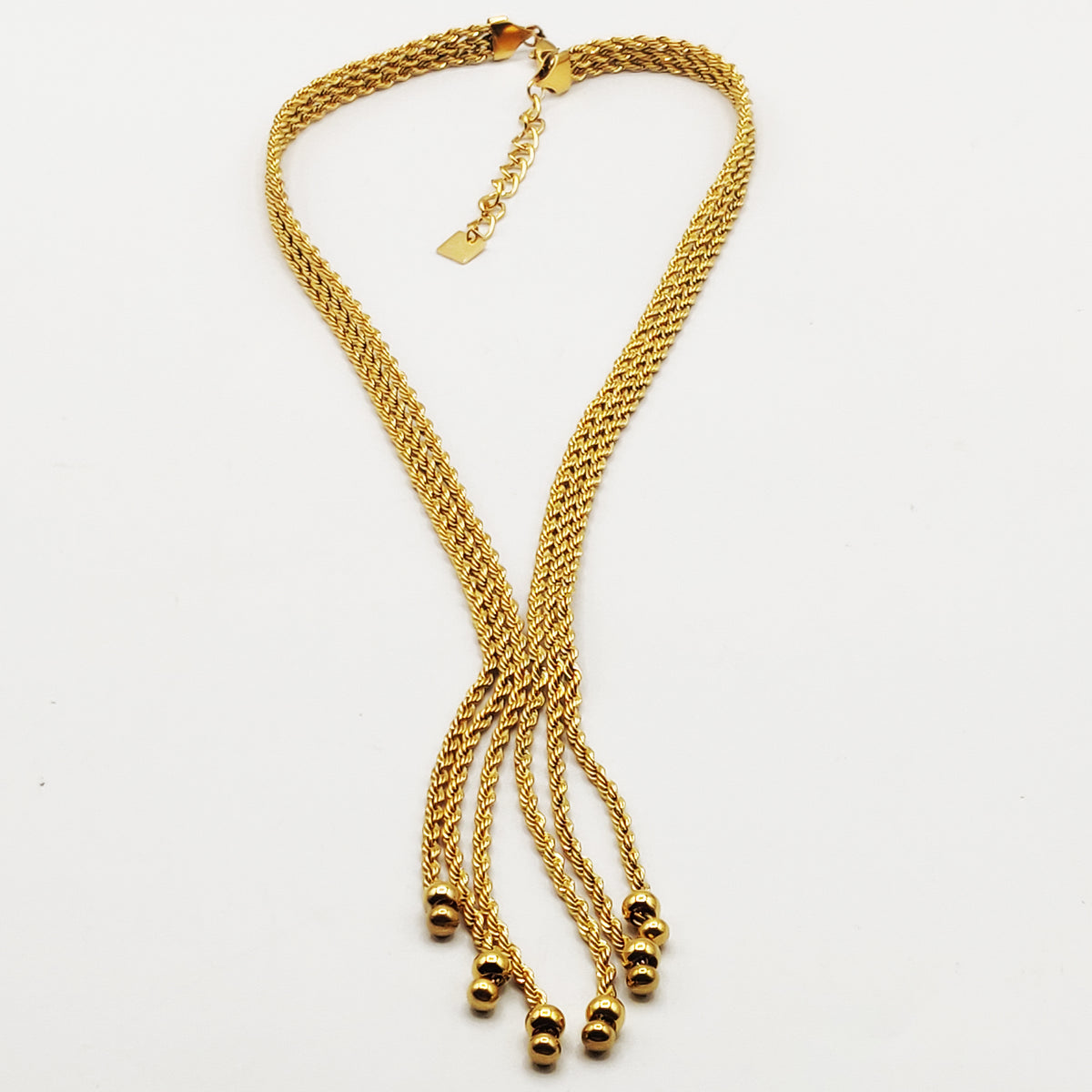 Collier Multi Torsades Multi Lignes Pendentifs Perles d'imitation Dorées Luxe
