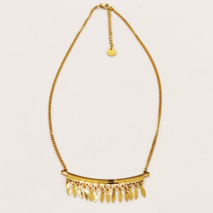 Collier Barre Pendentifs Feuilles Luxe