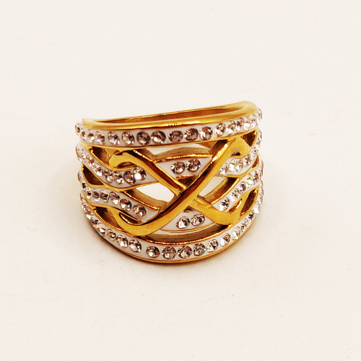 Bague Infinity Multi Lignes Cristaux Luxe