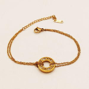 Bracelet Double Cercles Cristaux et Romain Luxe