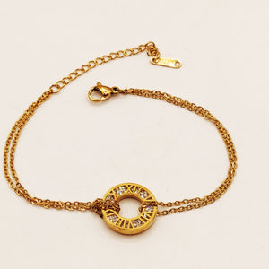 Bracelet Double Cercles Cristaux et Romain Luxe