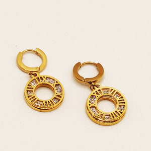 Boucles d'oreilles Double Cercles Cristaux et Romain Luxe