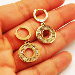 Boucles d'oreilles Double Cercles Cristaux et Romain Luxe