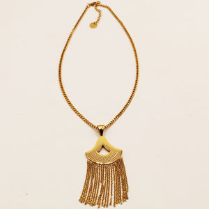 Collier Tresse Triangle Multi Pendentifs Descendant Luxe