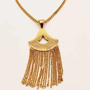 Collier Tresse Triangle Multi Pendentifs Descendant Luxe