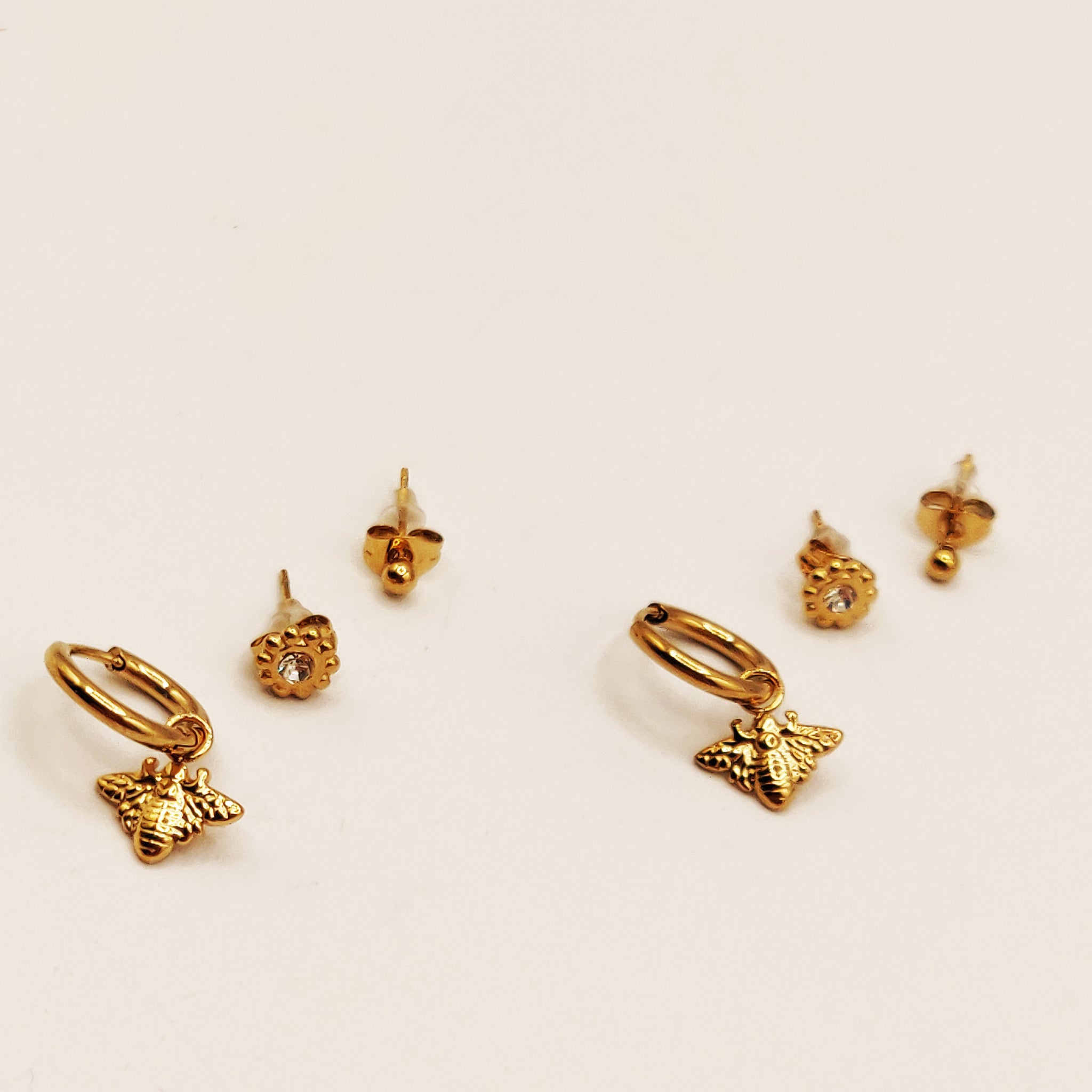 Boucles d'oreilles 3 Trous Abeille G Luxe