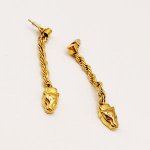 Boucles d'oreilles Torsade Pendentif Jaguar Luxe