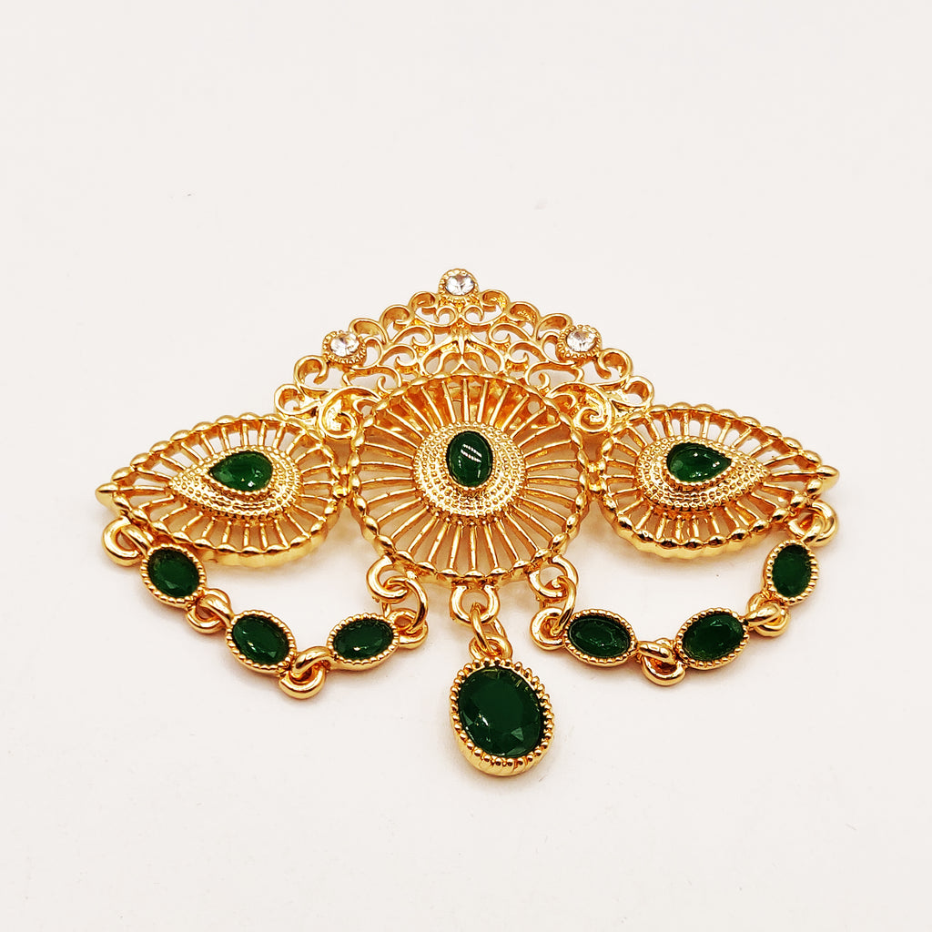 Broche de Fêtes 32654 Pierres Vertes