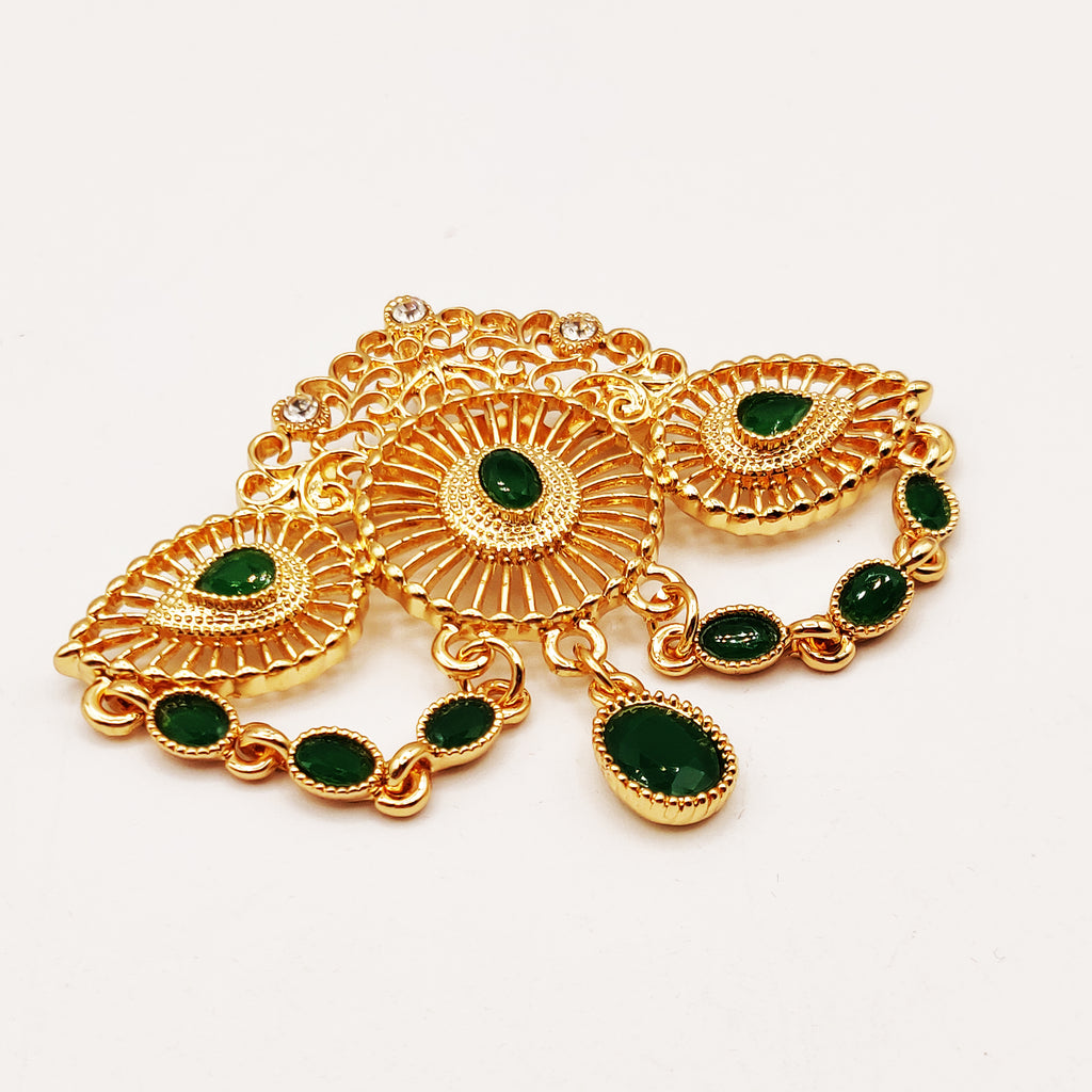 Broche de Fêtes 32654 Pierres Vertes