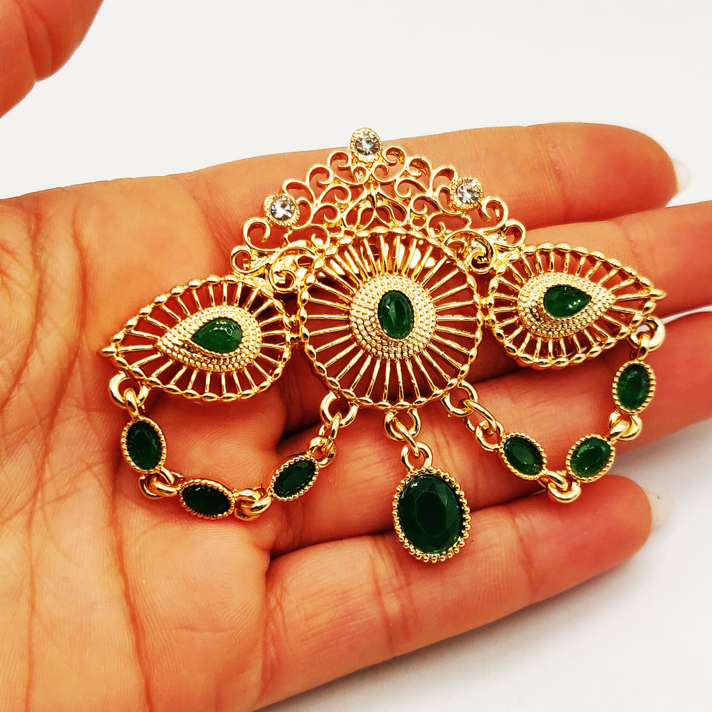Broche de Fêtes 32654 Pierres Vertes