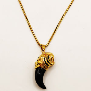 Collier Dent de Tigre Noir Luxe