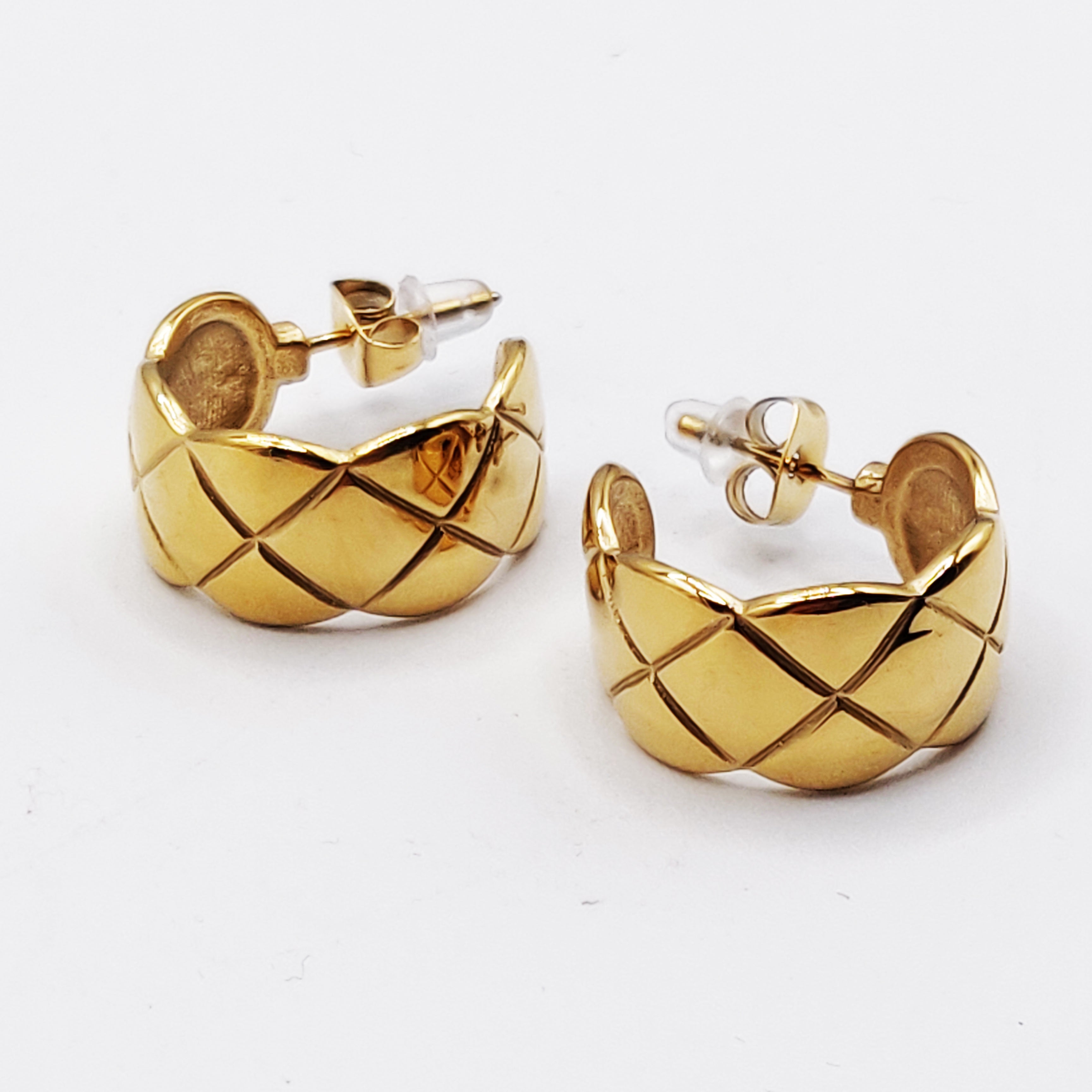 Boucles d'oreilles Créoles Matelassées Luxe