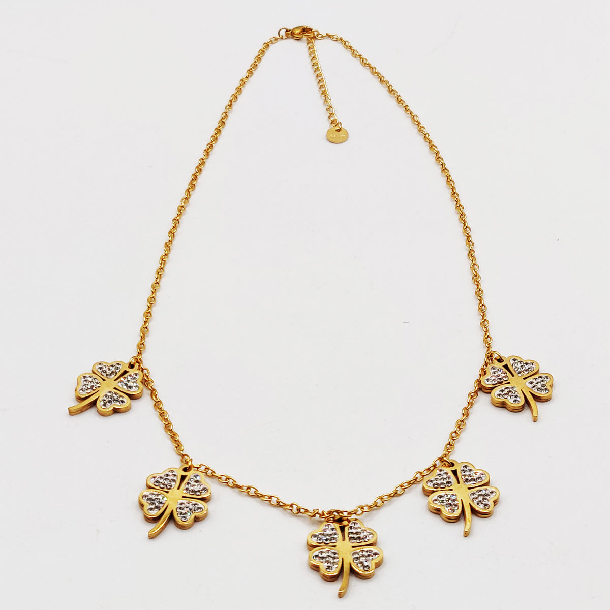Collier Multi Trèfles à 4 Coeurs Cristaux