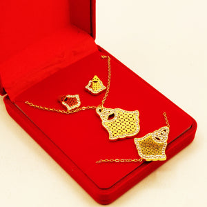 Coffret Collier, Bracelet et Boucles d'oreilles Main de  Fatma Design Cristaux