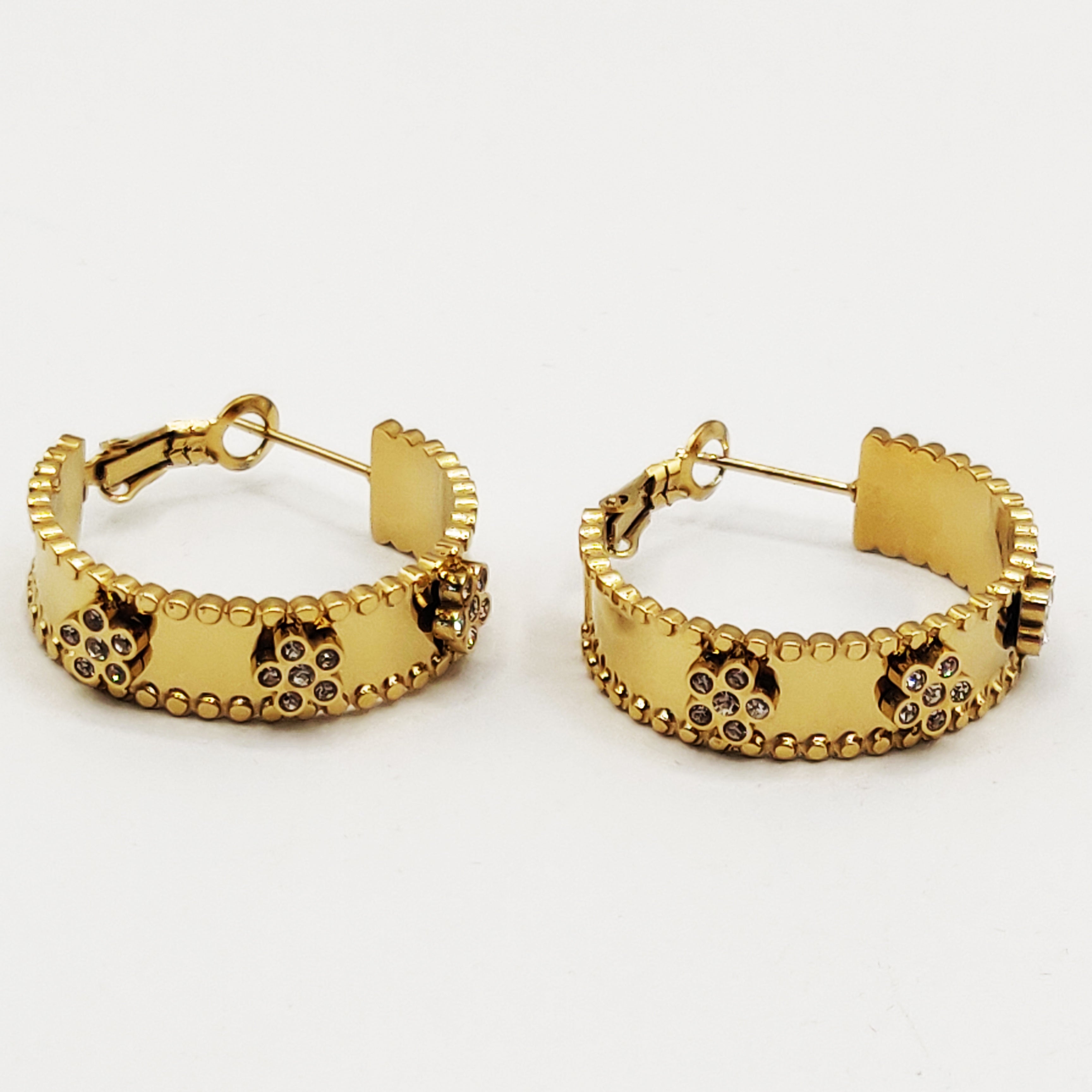 Boucles d'oreilles Multi Marguerites Cristaux Luxe