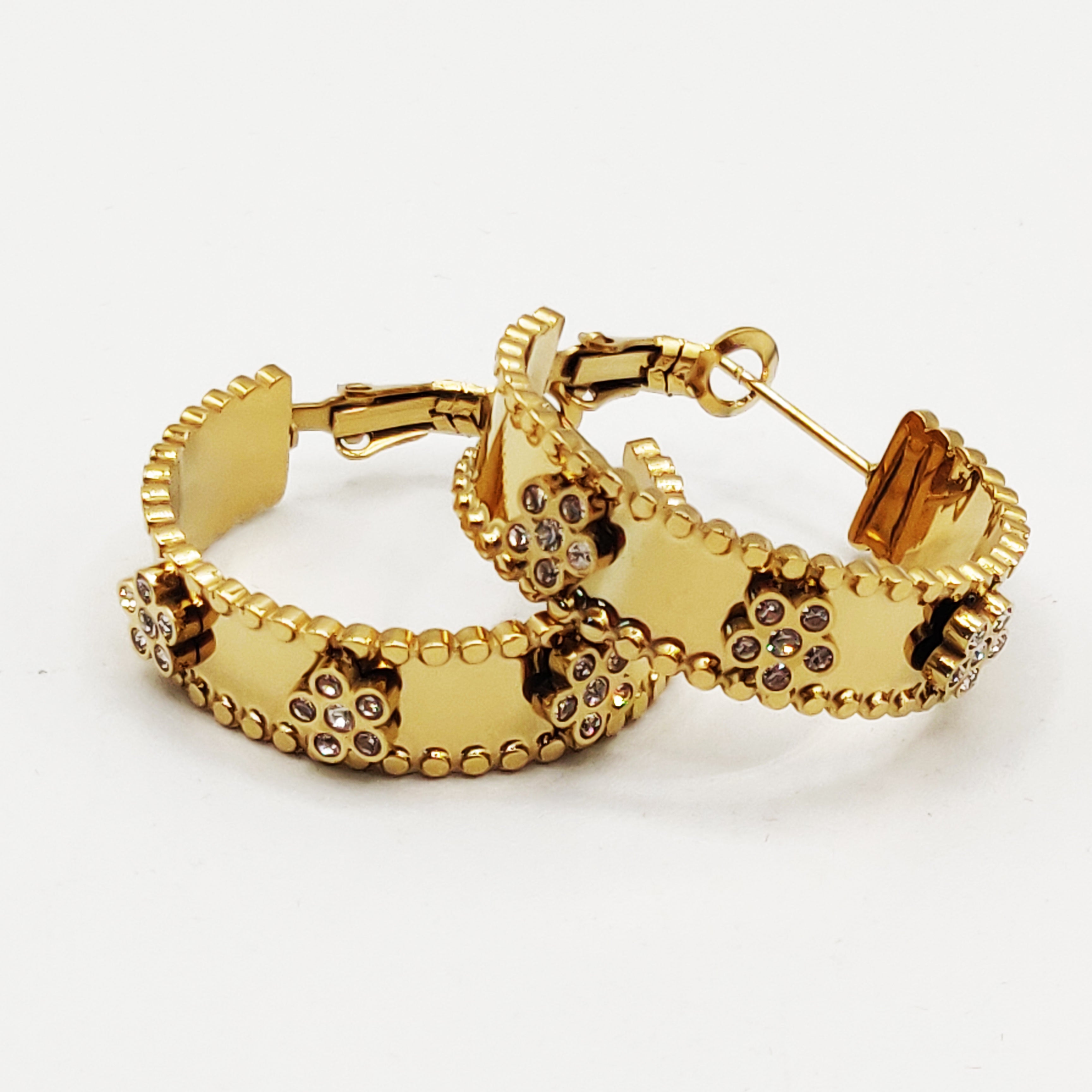 Boucles d'oreilles Multi Marguerites Cristaux Luxe