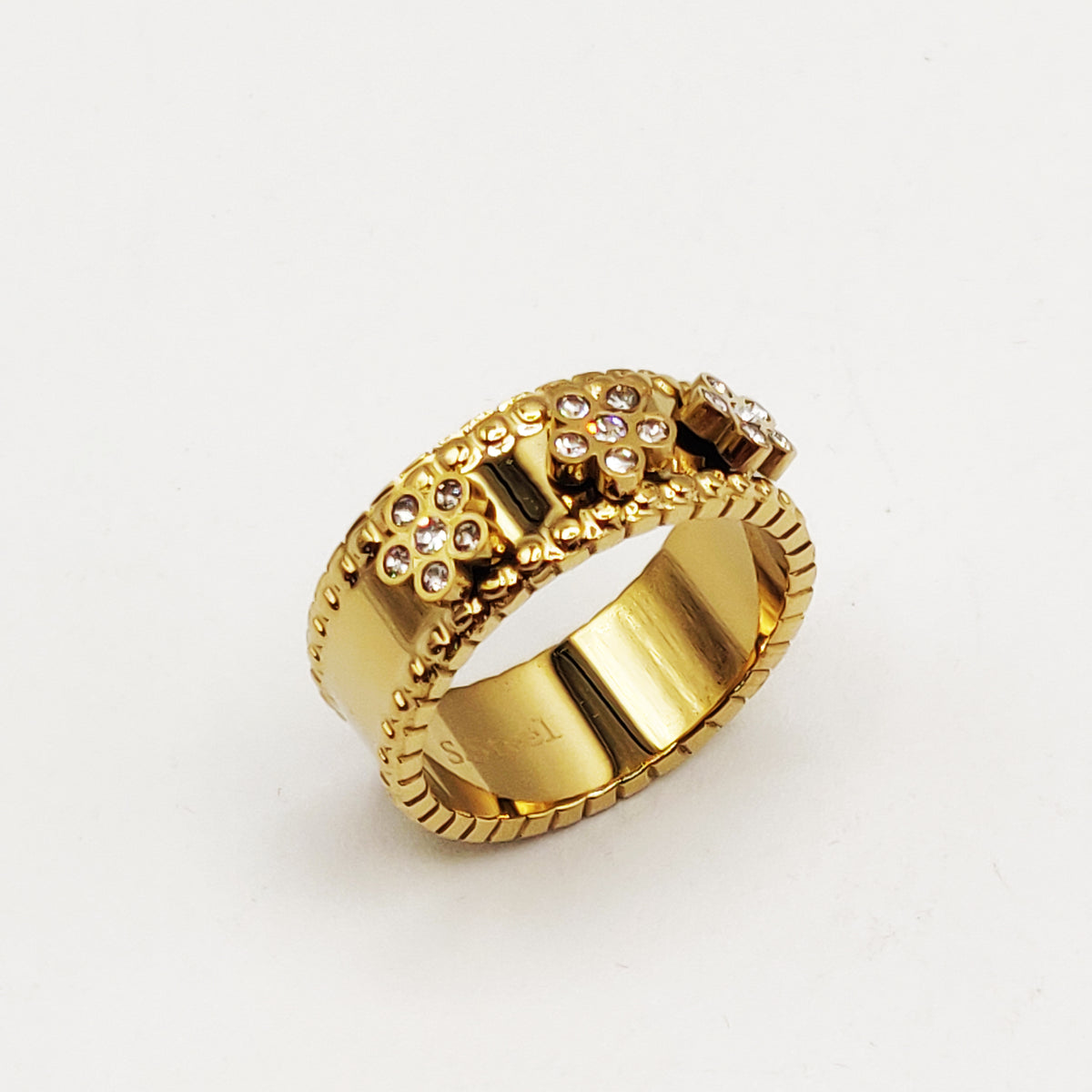 Bague Multi Marguerites Cristaux Luxe