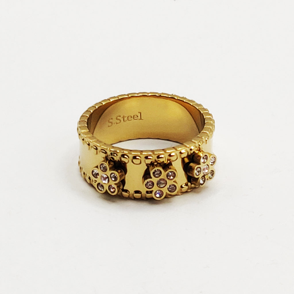 Bague Multi Marguerites Cristaux Luxe