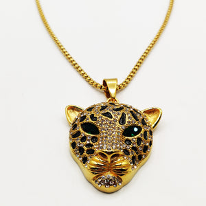 Collier Chaîne Cubique Grande Tête Jaguar Luxe