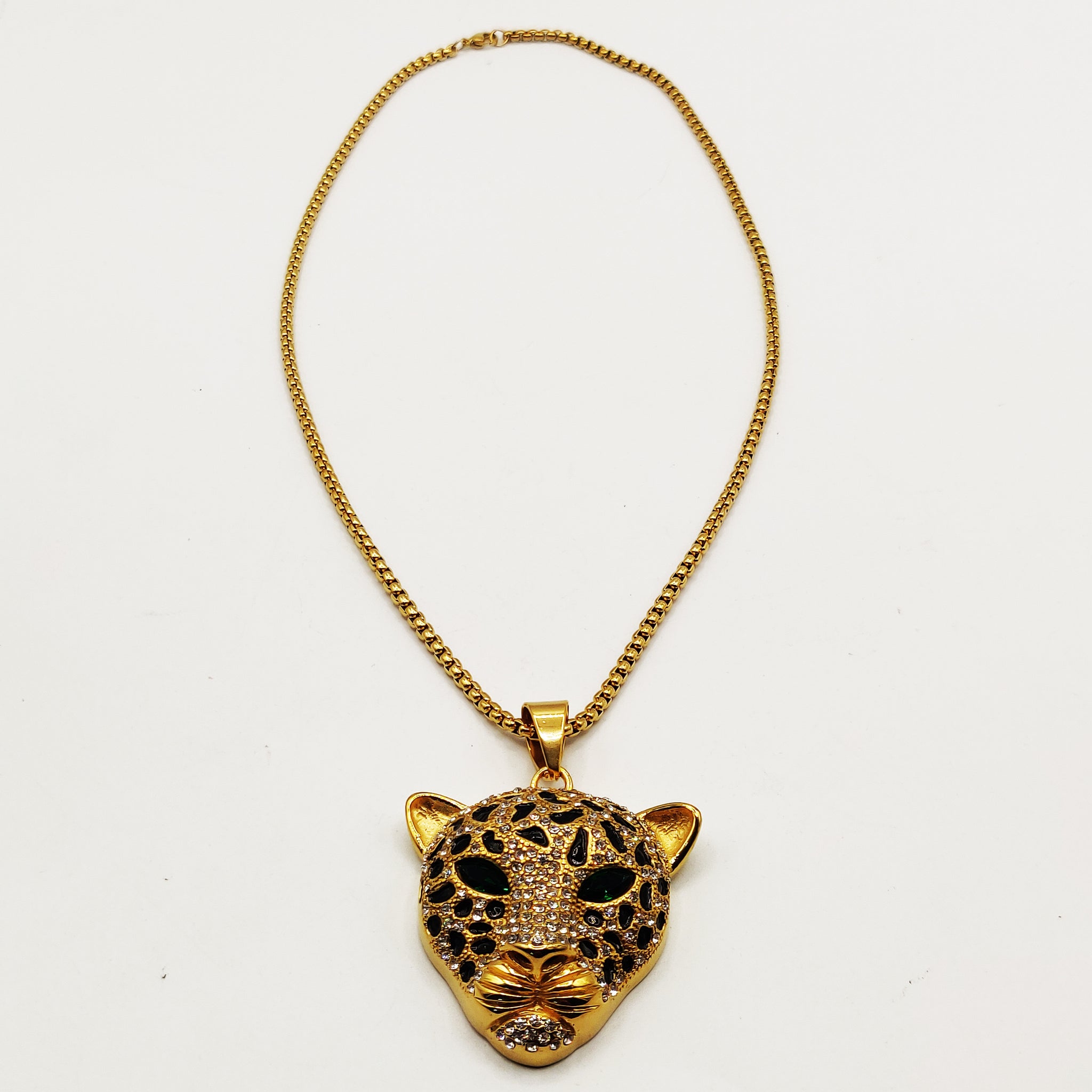 Collier Chaîne Cubique Grande Tête Jaguar Luxe