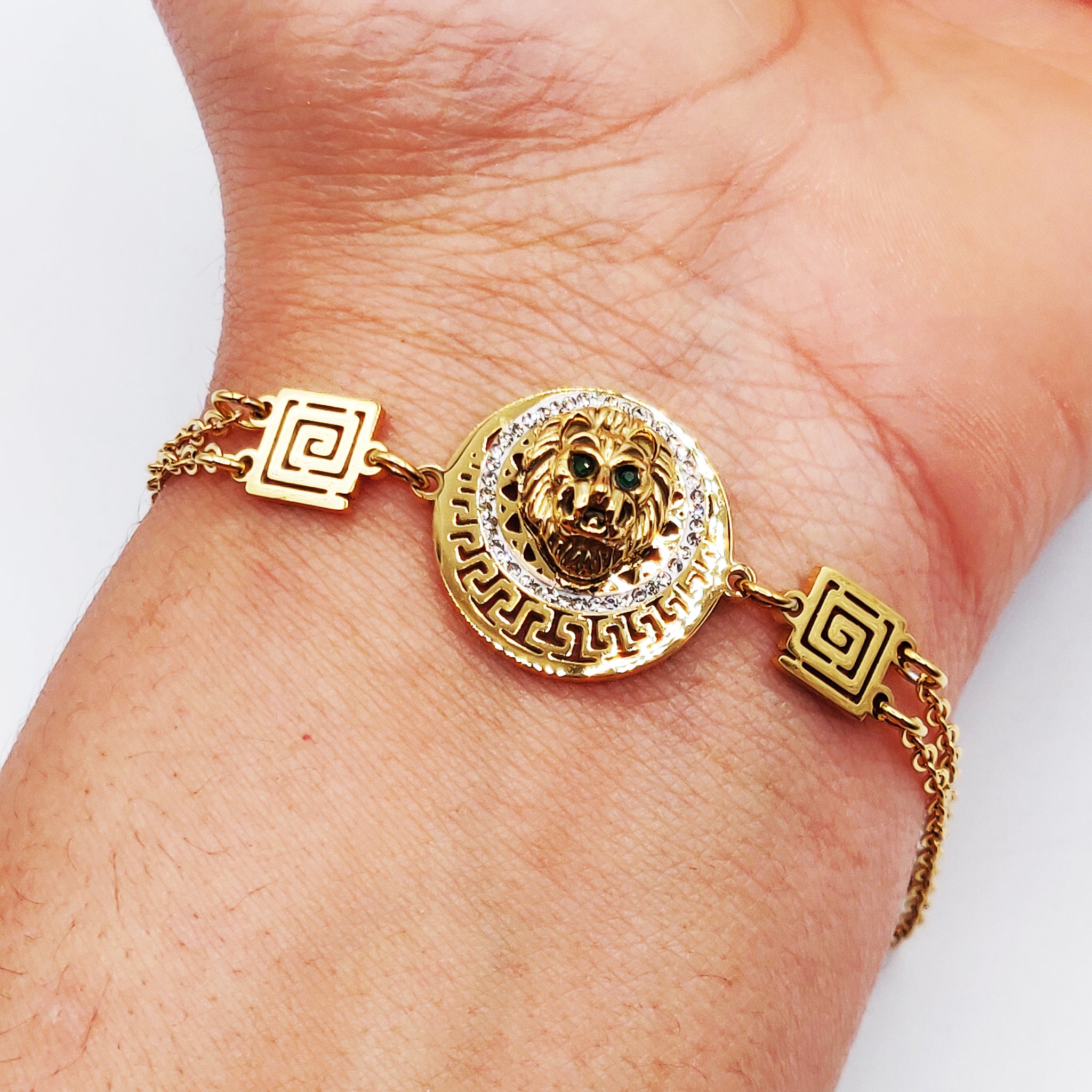 Bracelet Double Grand Cercle Lion V Luxe