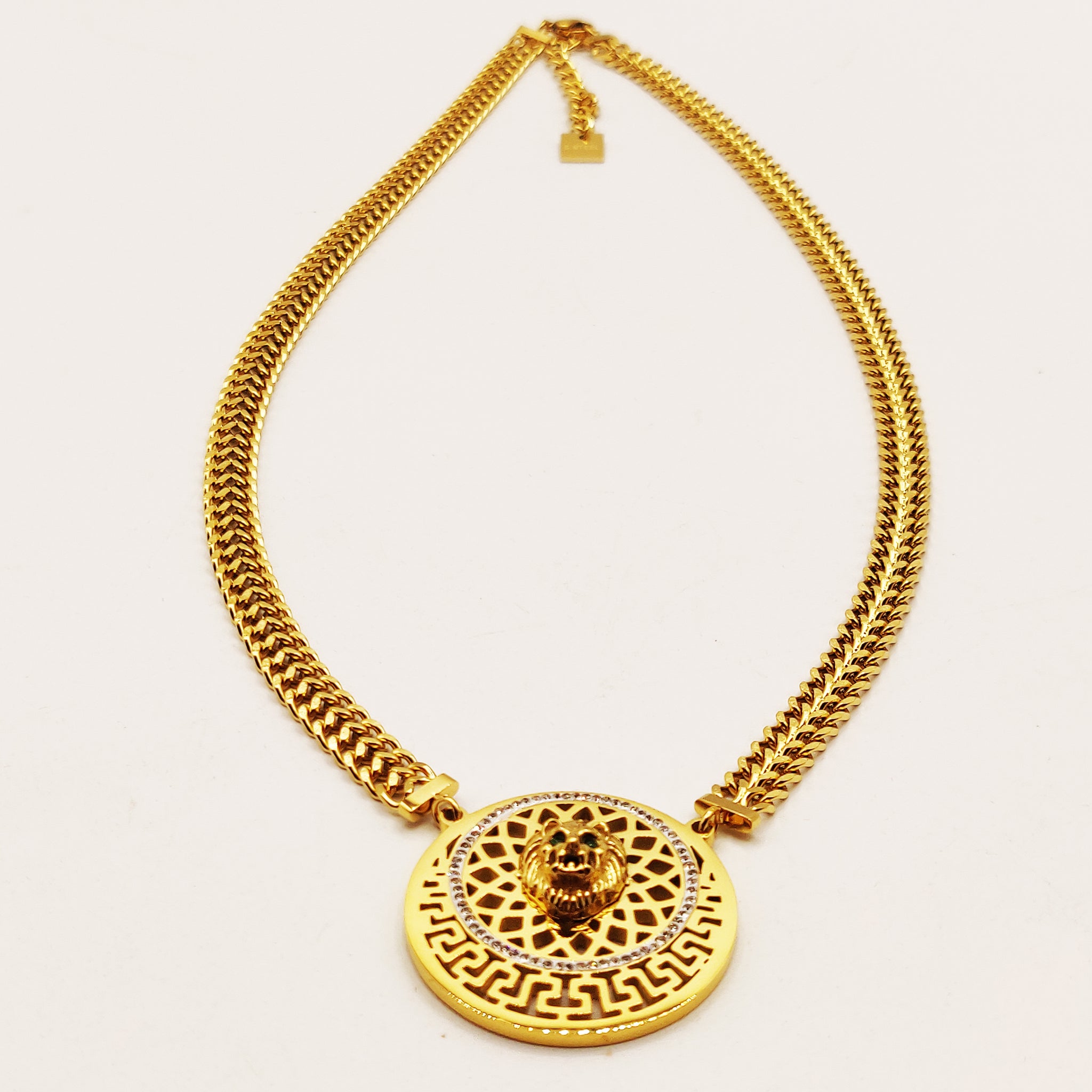 Collier Tresse Double Grand Cercle Lion V Luxe