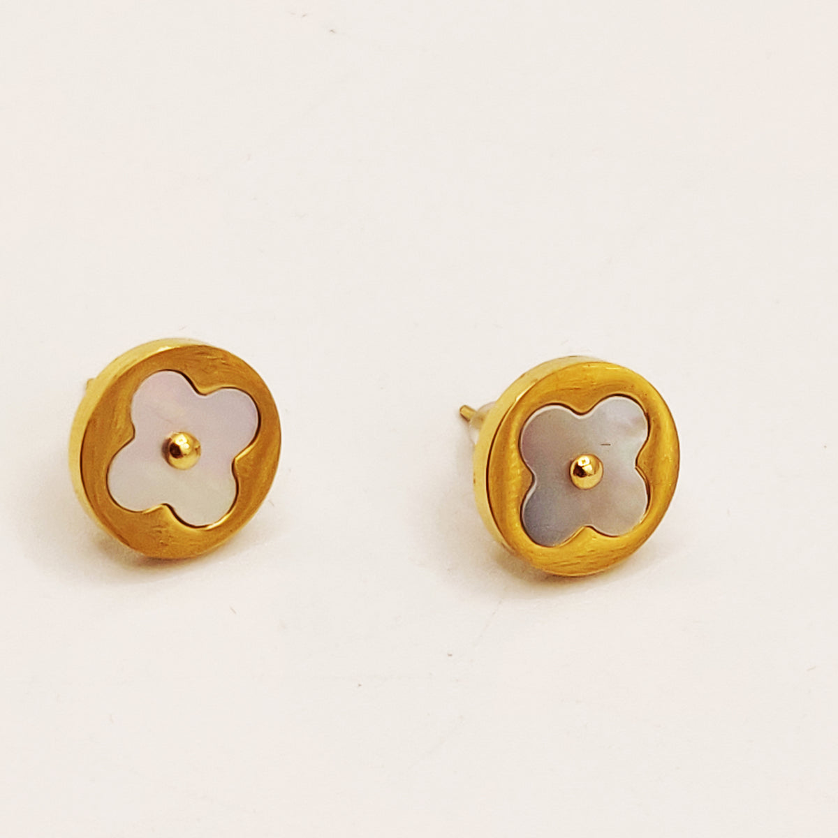 Boucles d'oreilles Trèfle Étoile Blanc Luxe