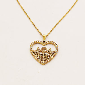 Collier Coeur Cristaux "MOM" Luxe