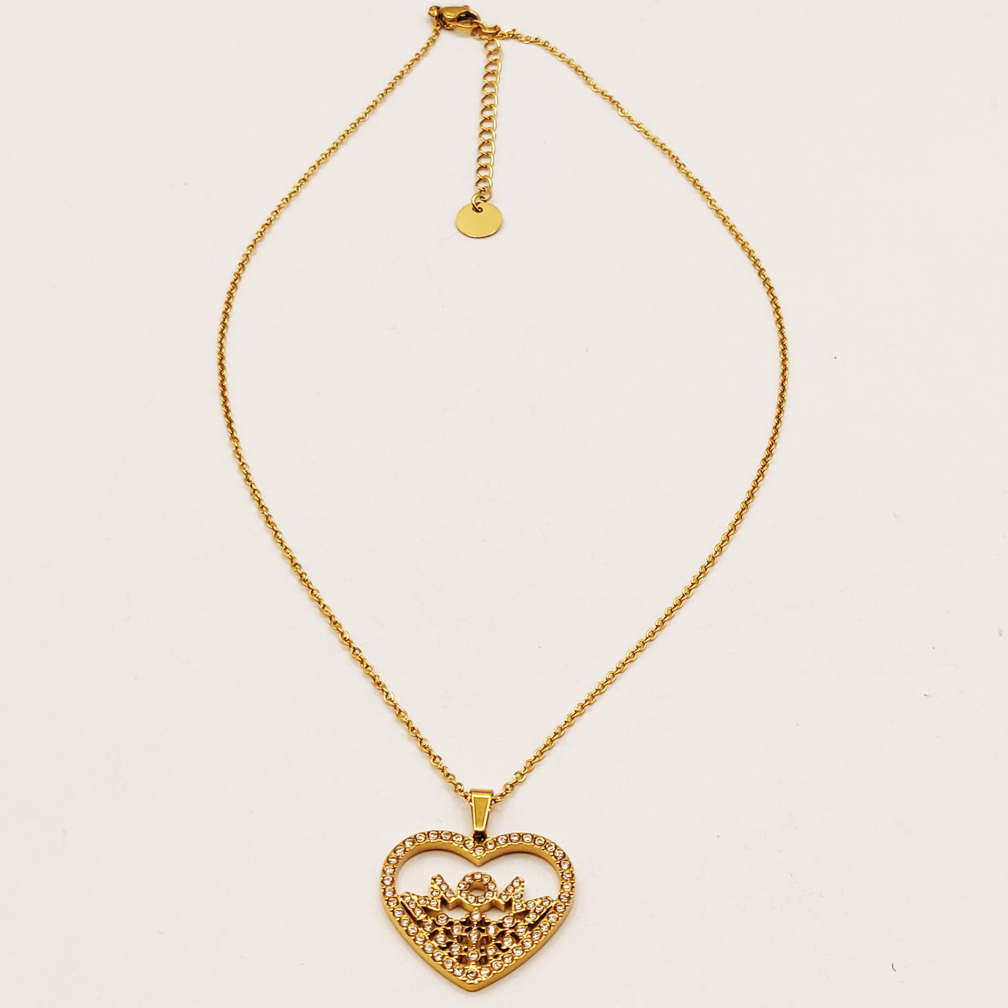 Collier Coeur Cristaux "MOM" Luxe