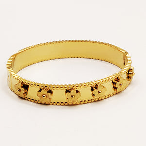 Bracelet Rigide Multi Marguerites Rayures Luxe