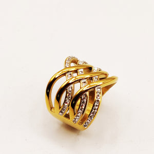 Bague Triple Lignes Croisées Luxe