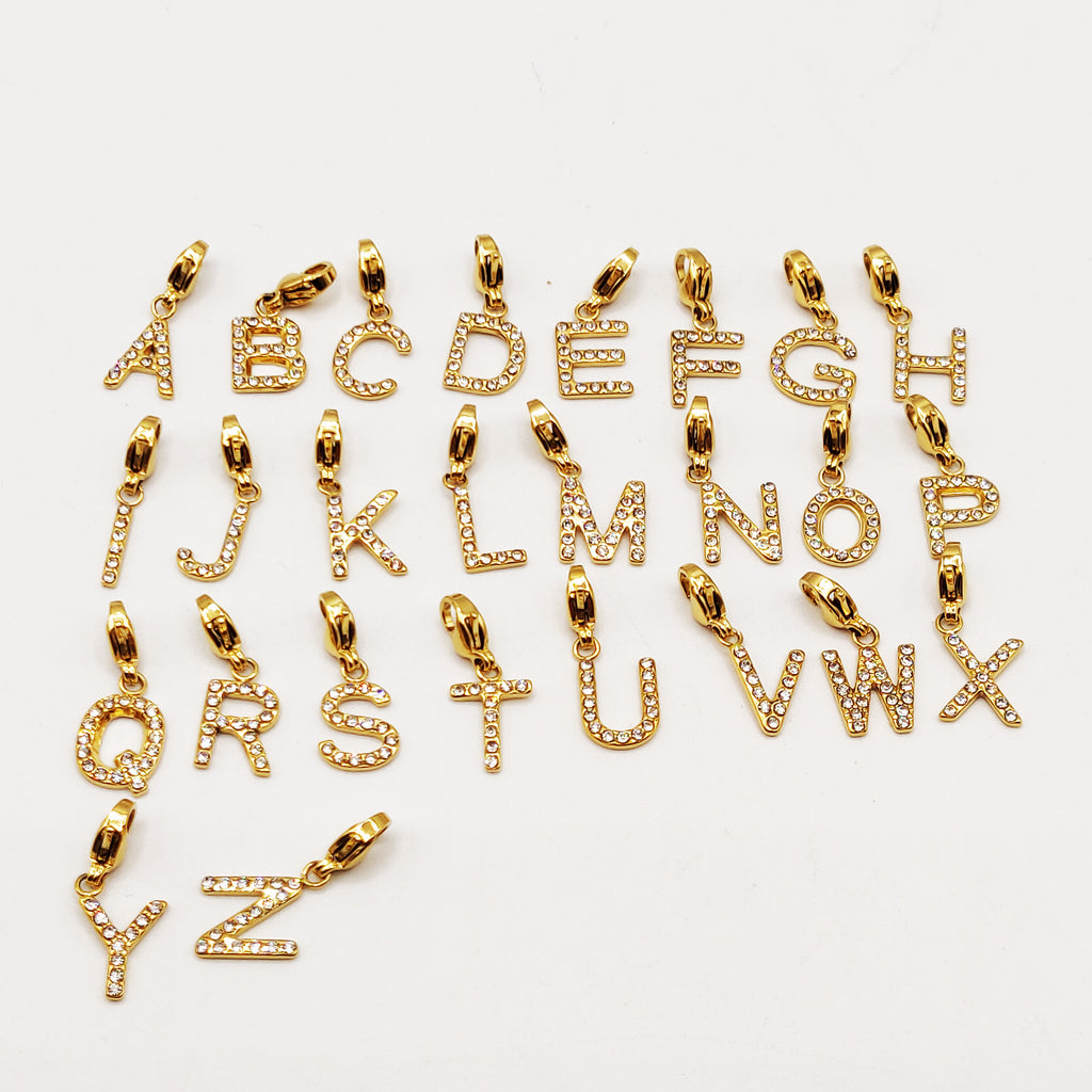 Pendentif Lettre Cristaux Luxe