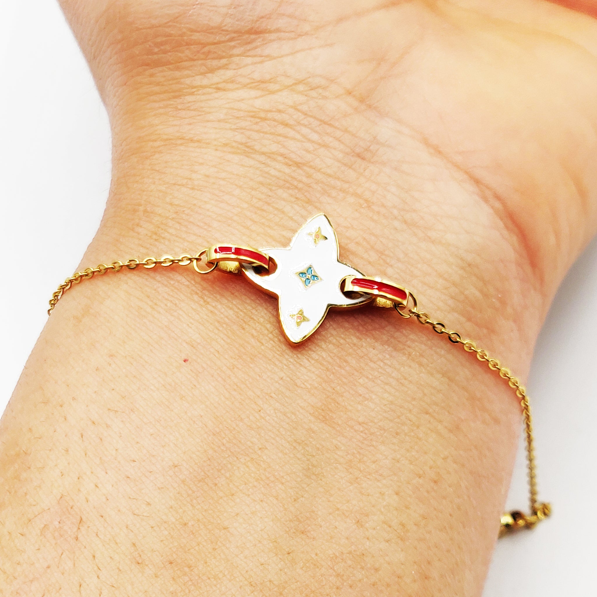 Bracelet Étoile Blanche Mini Étoiles et Trèfles Luxe Multicolores