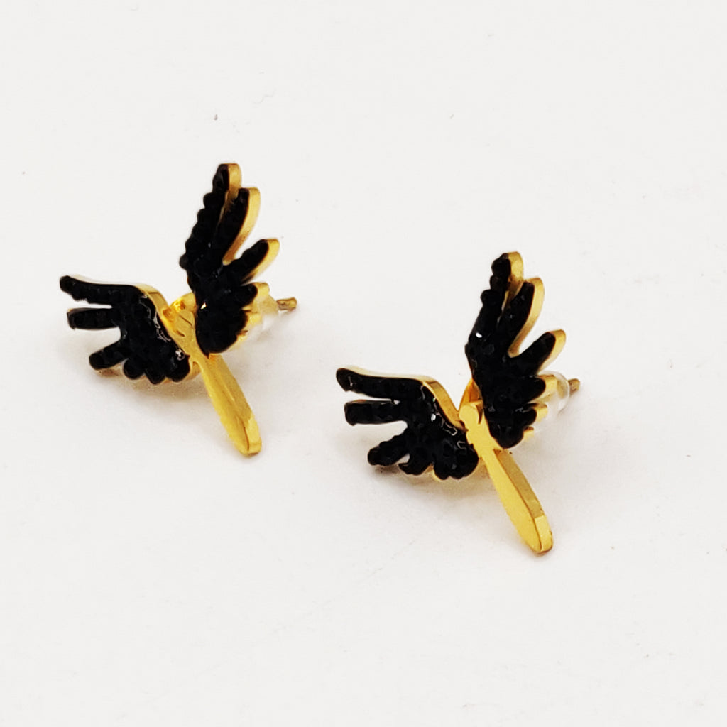 Boucles d'oreilles Ailes Noires Luxe