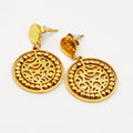 Boucles d'oreilles Cercles Motifs Orientaux et Perles d'imitation Dorées