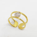 Bague 2 Lignes et Cristaux