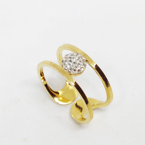 Bague 2 Lignes et Cristaux