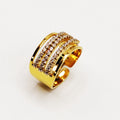 Bague 3 Lignes Cristaux Luxe