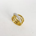Bague 3 Lignes Croisées Cristaux