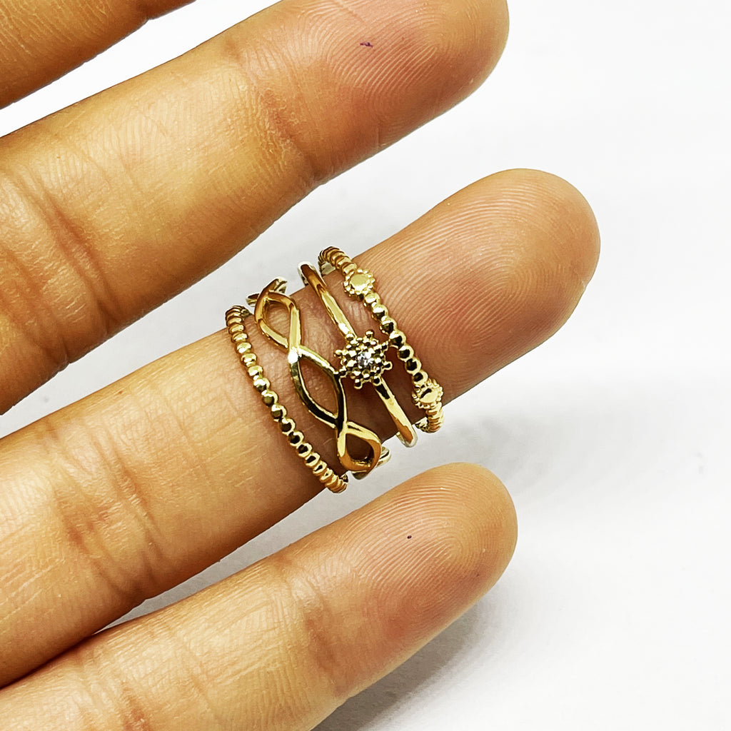 Bague 4 Lignes Infinity Étoile