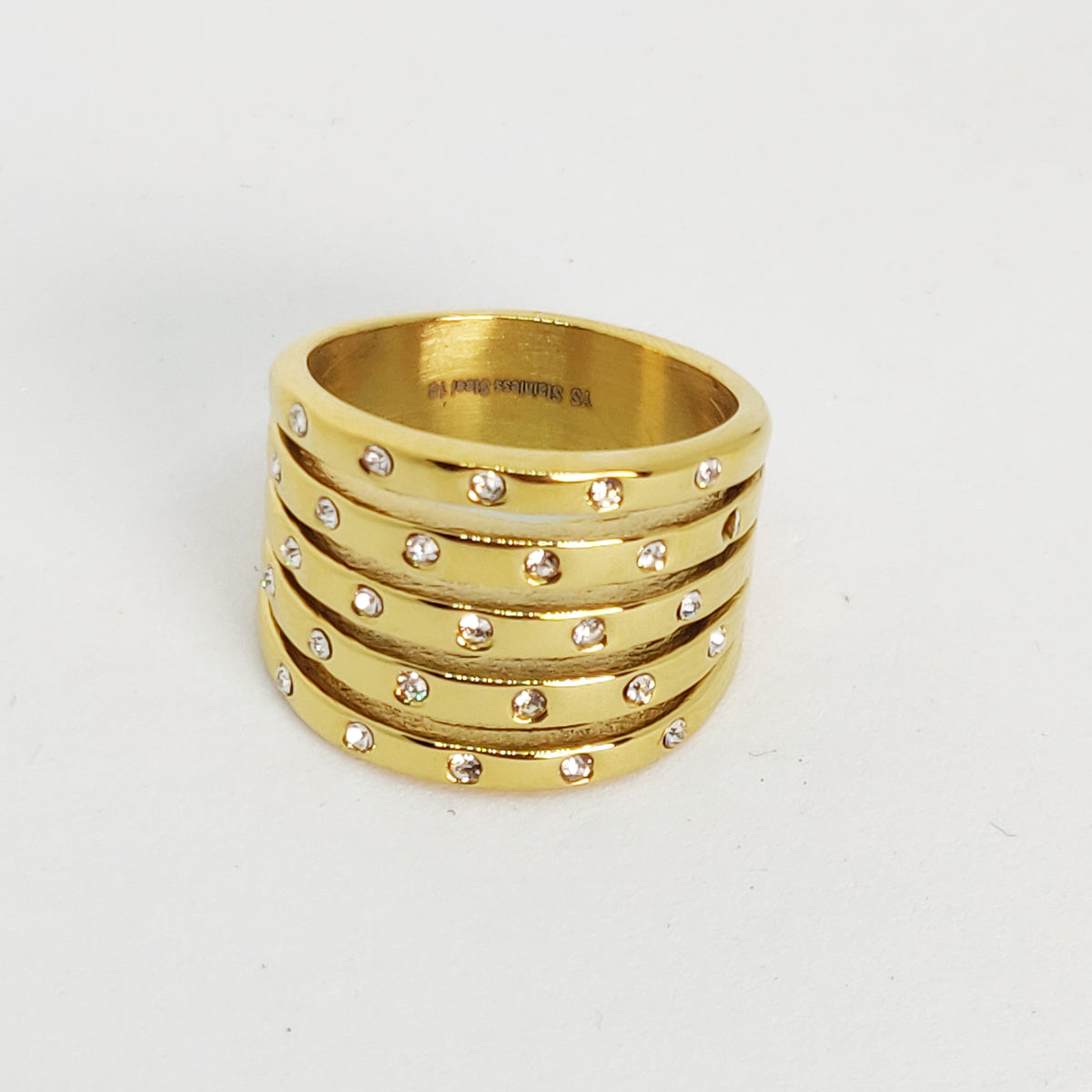 Bague 5 Lignes Cristaux
