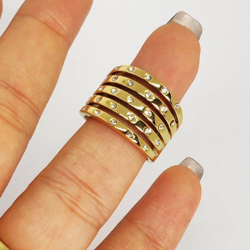 Bague 5 Lignes Cristaux