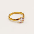 Bague Alliance Fiançailles Gros Cristal