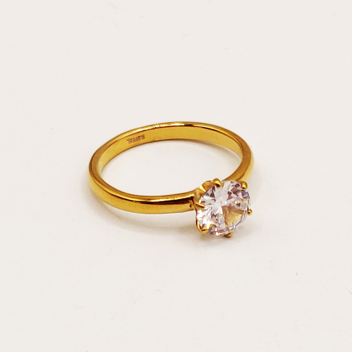 Bague Alliance Fiançailles Gros Cristal