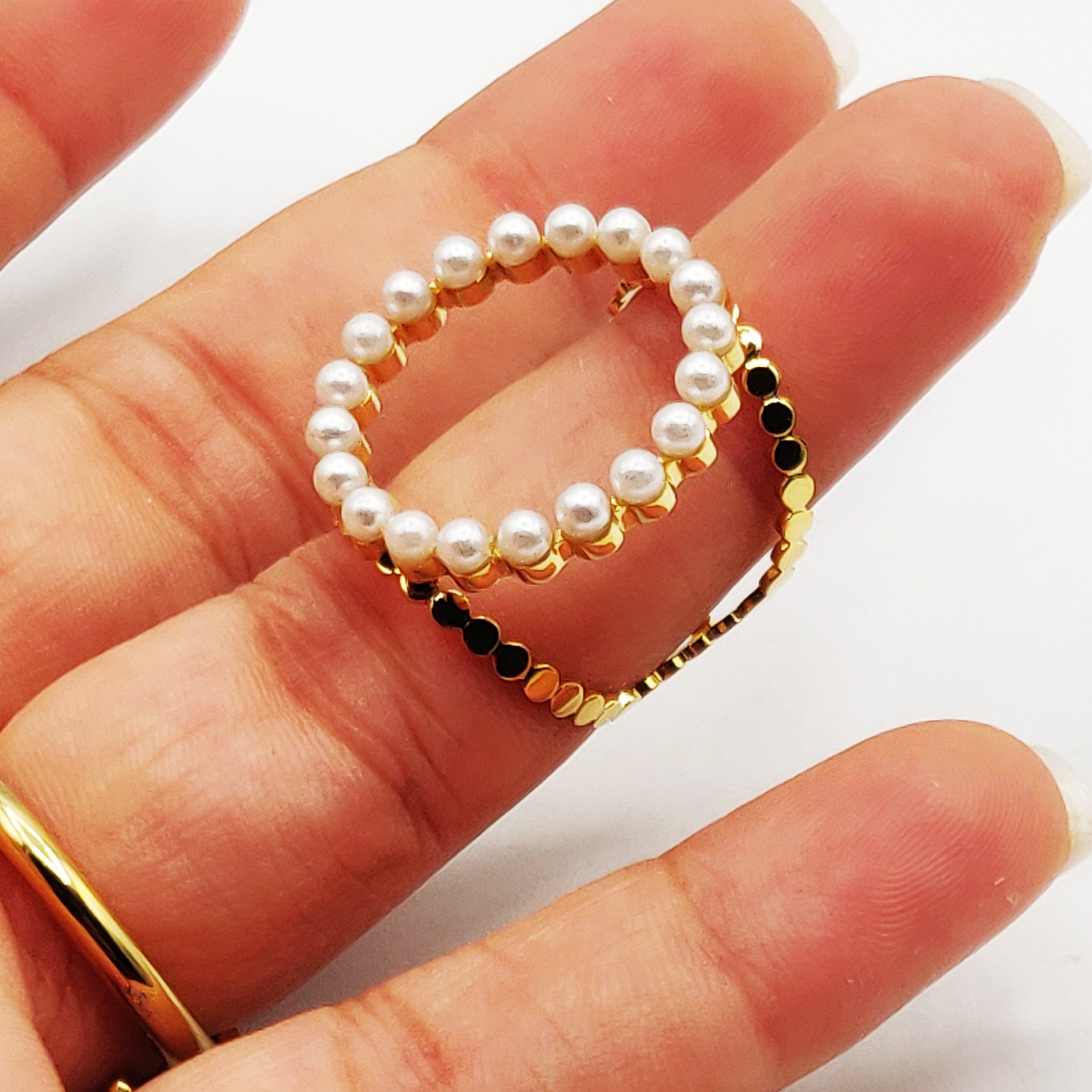 Bague Anneau de Perles Blanches Luxe