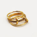 Bague Anneaux Cristaux Reliés Luxe